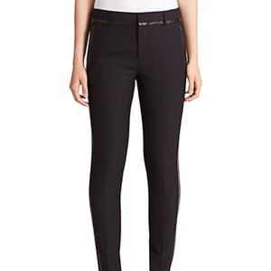 Vince Leather Trimmed Tuxedo Strip Wool Trousers 6